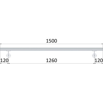 Madlo ø 42.4mm, L-1500mm, leštěná nerez AISI304