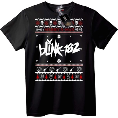 NOONEBRAND Тениска Blink-182 "Весела Коледа" - L, White