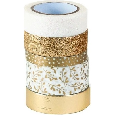 Heyda Dekorační páska papírová zlatá sada 5 ks – Zboží Dáma