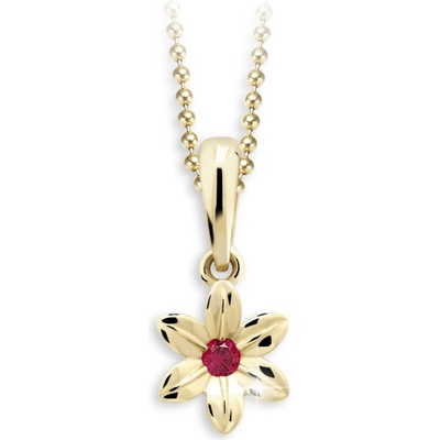 Cutie Jewellery Zlatý přívěsek pro děti C1993Z-Ruby Dark