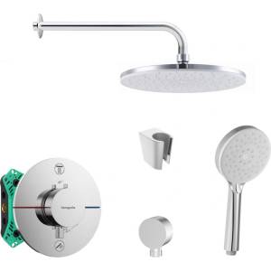 SANITINO - Душ комплект с термостат и вграден нагревател Hansgrohe, аксесоари Kielle, хром SANI21HKK023 (SANI21HKK023)
