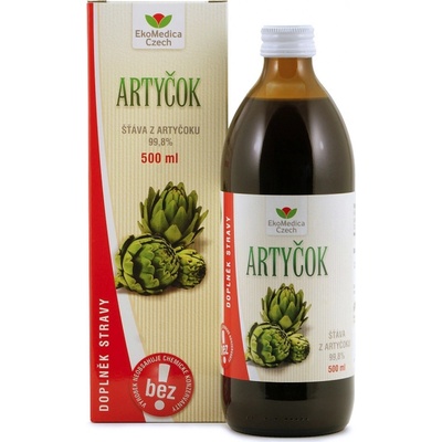 EkoMedica Czech Artyčok 99,8 % šťáva z artyčoku 500 ml