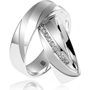 Blink Blink Biele svadobné obrúčky s kameňmi 8273 BL