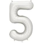 Party Deco Матиран Фолиев Балон Цифри Сребро 86 см - 5 (fb1s-5-018)