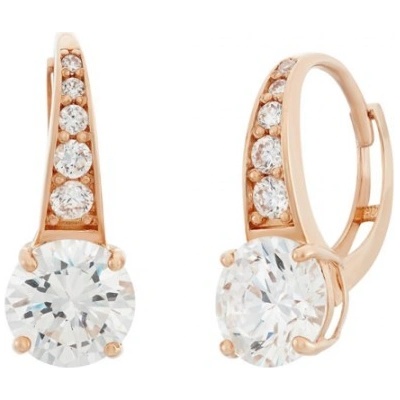 JVD SVLE0974XH2RO00 strieborné rose gold náušnice so zirkónmi