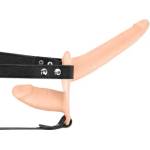 Fetish Tentation Вибриращ двоен пенис колан от силикон Dual Dildo телесен