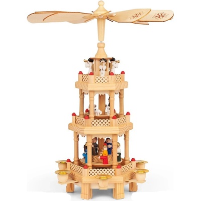Goleto Vánoční dřevěná pyramida s kolotočem