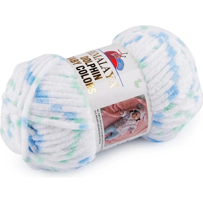 Pletací žinylková příze Dolphin Baby Colors 100 g Varianta: 2 (80409) bílá modrá, Balení: 1 ks 51771/128026/241393