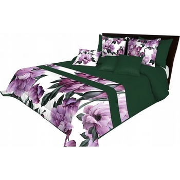 Mariall Design přehoz na postel biela fialovej zelenej 240 x 260 cm