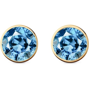 SAVICKI Обеци The Journey: злато, сини лабораторни диаманти