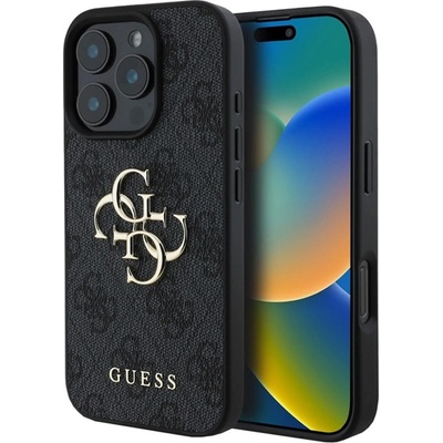 CG Mobile iPhone 16 Pro Max GUESS 4G BIG LOGO Силиконов удароустойчив заден капак с кожен ефект за iPhone 16 Pro Max GUESS 4G BIG LOGO Силиконов удароустойчив заден капак с кожен ефект GUHCP16X4GMGGR (GUHCP16X4GMGGR)