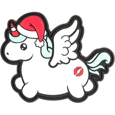 Gumová nášivka Jackets to Go Christmas Unicorn - bílá