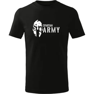 DRAGOWA детска тениска с къс ръкав Spartan Army, черна (7115)