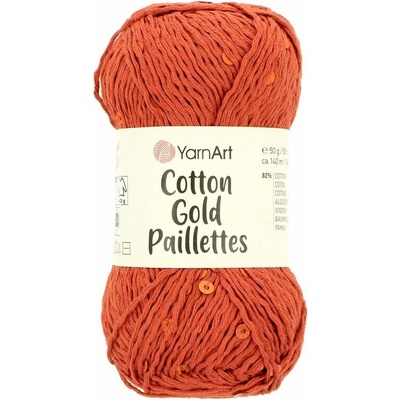 Yarnart Cotton Gold Paillettes 7117 tehlová