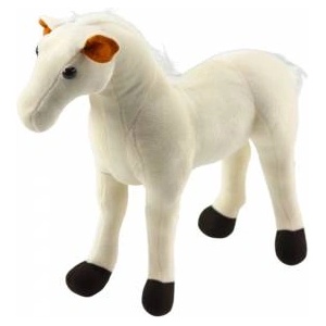 LEAN Toys Plush Horse Plush Toy Mascot Cuddly Toy White 40cm x 37cm