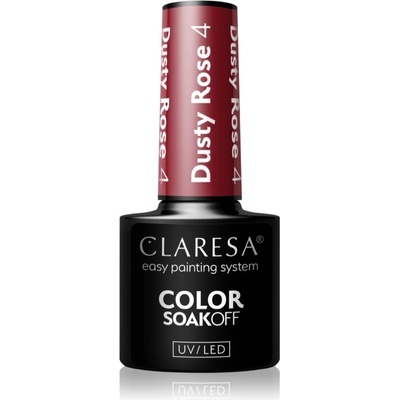 Claresa SoakOff UV/LED Color Dusty Rose gélový lak na nechty odtieň 4 5 g