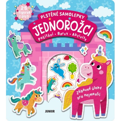 Plstěné samolepky jednorožci a 28 figurek z plsti