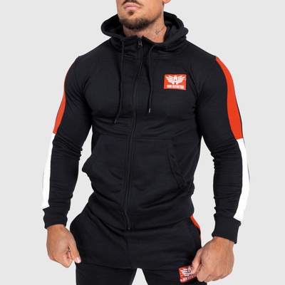 Iron Aesthetics Tricolora mikina s kapucňou a zipsom čierna