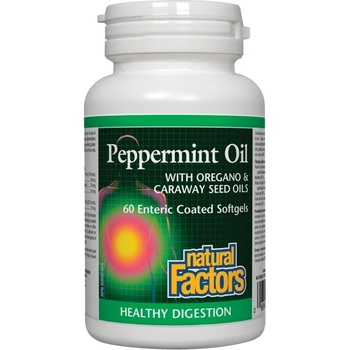 Natural Factors Peppermint Oil with Oregano & Caraway Seed Oils 200 mg [60 Гел капсули]