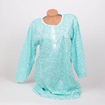 Ватирана макси нощница в цвят резеда на точки