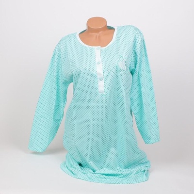 Ватирана макси нощница в цвят резеда на точки