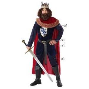 BigBuy Carnival Костюм Средновековен крал Възрастен Размер xs/s
