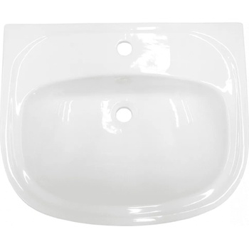 Inter Ceramic Мивка за баня ICC 2012, Inter Ceramic, стенен монтаж, с отвор за смесител, порцелан, бял, 56x45x19см (2012)