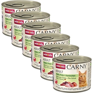 Animonda Carny Adult - Пиле, пуйка и заек 6 x 200 г