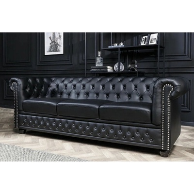 Komfort-nábytok 41447 Chesterfield 3 sedenie Antique look Čierna