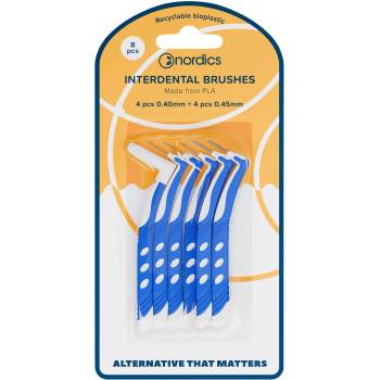 Nordics Интердентални L-образни четки за зъби, 0.4/ 0.45 mm, 8 броя