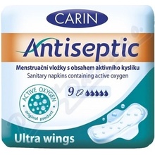 Carin Antiseptic Ultra Wings dámske hygienické vložky s obsahom aktívneho kyslíka 9 ks