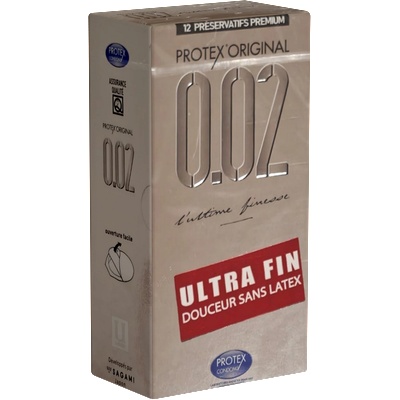 Protex Single: Original 0.02 Ultime Finesse, 12 latex free condoms