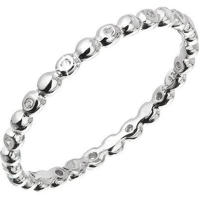 Evolution Group strieborný prsteň so zirkónmi 15005.1 crystal