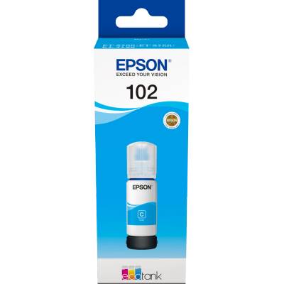 Epson Бутилка мастило за Epson EcoTank ET-3700/ET-2950/ET-3800/ET-3900/ET-3950/ET-4900 Series - Ink /102/ / C13T03R240 - Cyan - PN C13T03R240 (C13T03R240)