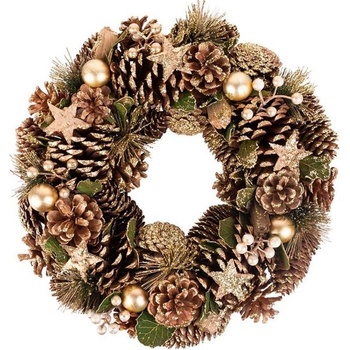 MagicHome Veniec Vianoce prírodný bronzový 34 cm