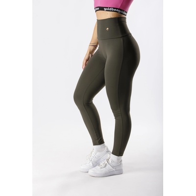 GoldBee Legíny Stahovací Pas Lycra Army