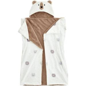 Catherine Lansfield Кафяво-кремаво детско одеяло с качулка от микроплюш 90x125 cm Cosy Bear - Catherine Lansfield (BD/60563/W/HBKID/NT)