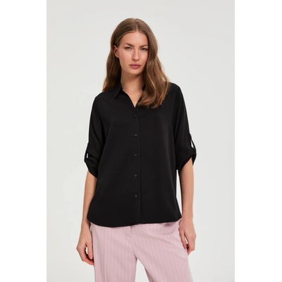 Moodo Черна вискозна риза Moodo Moodo | Cheren | ЖЕНИ | XS