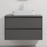 Bath Deluxe Шкаф за баня с мивка TRONDHEIM/LJORDAL 90x57x46 cm антрацит/бял (SETBT0152D)