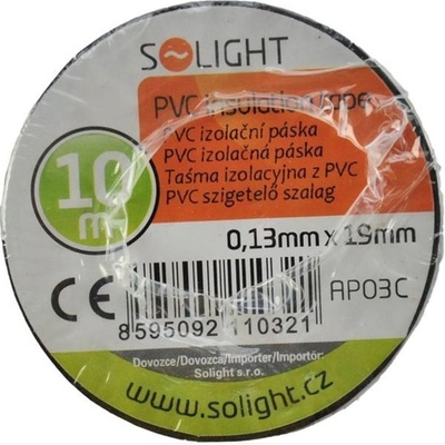 Solight izolační páska 19 mm x 0,13 mm x 10 m černá