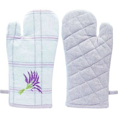 ARÔME HOME Chňapka s magnetem Fialové káro výšivka Levandule 18 x 32 cm