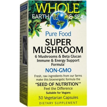Natural Factors Whole Earth & Sea Super Mushroom, 30 капсули, Natural Factors
