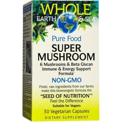 Natural Factors Whole Earth & Sea Super Mushroom, 30 капсули, Natural Factors