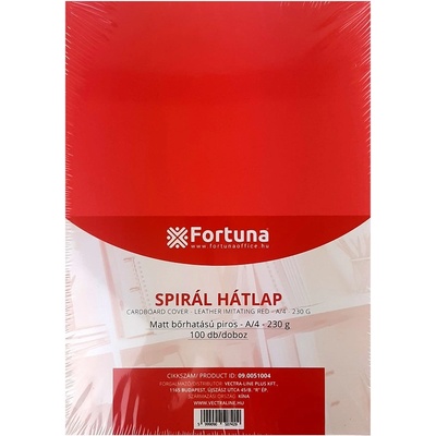 FORTUNA Заден капак FORTUNA A/4 230 g матова кожа с ефект червено 100/барабан 09.0051004 (09.0051004)