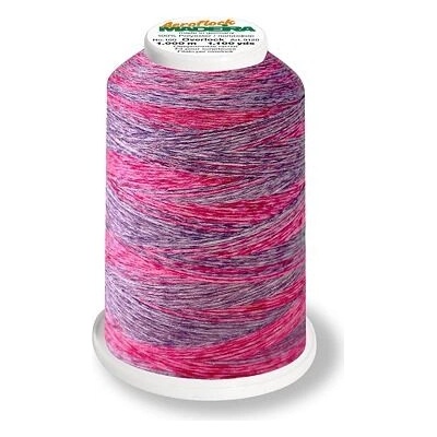 Overlockové nitě PES Madeira Aeroflock 100 (1000m) chemlonové - melírované barva 9513 petunia