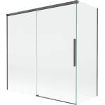 Mexen Rox параван за вана, 2-крилен плъзгащ се 160 + 80 x 150 cm, прозрачен, четкан пистолетносив - 8C9-160-080-66-00 (8C9-160-080-66-00)