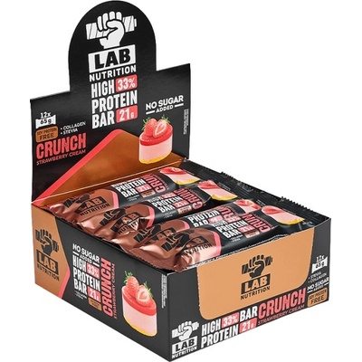 Lab Nutrition Premium High Protein Crunch Bar 33% [12 x 65 грама] Ягодов крем
