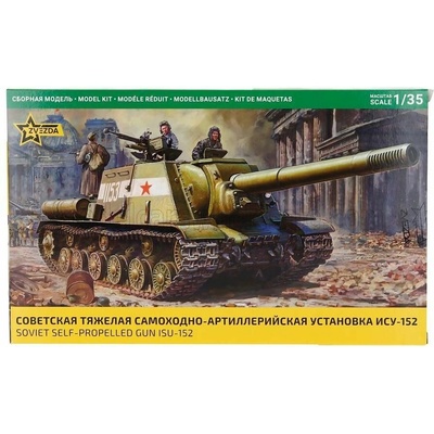 ZVEZDA TANK SOVIET SELF PROPELLED GUN ISU-152 MILITARY 1945 1:35