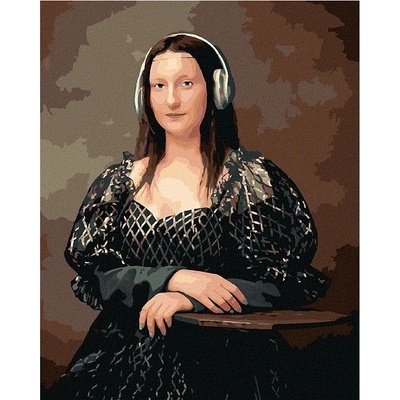 zuty Malování Podle Čísel Mona Lisa Se Sluchátky 80 x 100 Cm Plátno