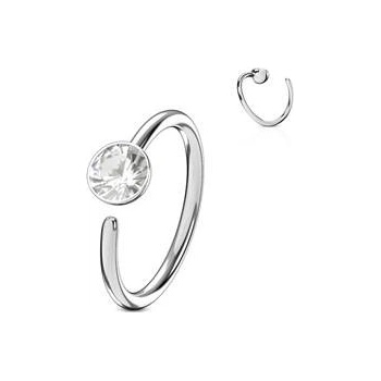 Šperky4U piercing do nosu ucha kruh se zirkonem N0024-C